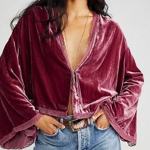WOMENS FREE PEOPLE VELVET BED JACKET